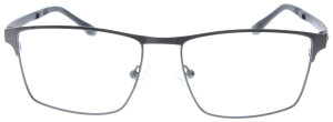 Graue Metall-Komplettbrille PIET mit flexiblen Kunststoffbügeln und individueller Sehstärke