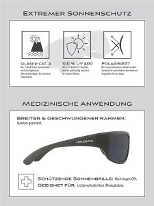 Dunkelgraue Sonnenbrille ACTIVESOL EREBOS Kategorie 4 - extra dunkel