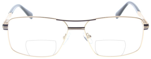 Goldene Doppelsteg-Bifokalbrille FRIEDRICH mit Federscharnier und individueller Stärke