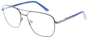 Blau-Graue Bifokalbrille HARRY mit Doppelsteg, Federscharnier und individueller Stärke