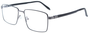 Grau-Schwarze Bifokalbrille SAMMY aus Metall mit flexiblen Kunststoffbügeln und individueller Stärke