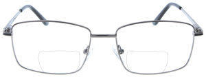 Graue Bifokalbrille ROLAND aus Metall mit Federscharnier und individueller Stärke
