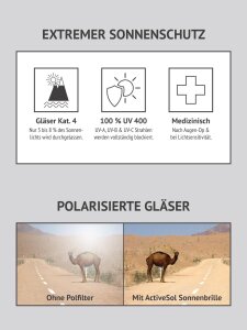 Hochwertige CAT 4 Überbrille / Sonnenbrille ACTIVE SOL EL AVIATOR mit Polarisation
