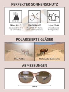 Überbrille / Sonnenbrille ACTIVE SOL MEGA in Rosa mit brauner Tönung und Polarisation