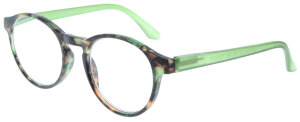 Runde Fertig-Lesebrille TUCANA aus grünem Kunststoff...