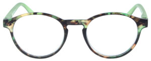 Runde Fertig-Lesebrille TUCANA aus grünem Kunststoff...