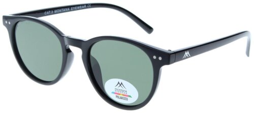 Montana Eyewear Kunststoff - Sonnenbrille MP75A in Schwarz - grüne Tönung inkl. Stoffbeutel