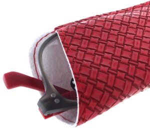 Klare Sicht mit Eleganz: Große PABLO Fertiglesebrille in Grau-Rot mit Federscharnier