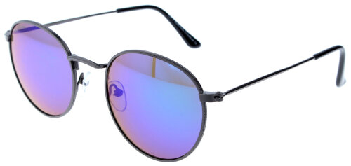 Graue Montana Eyewear Sonnenbrille MS92C aus Metall mit blauer Verspiegelung
