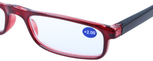 Leichte Komplettbrille HALF-LINE in Rot mit Federscharnier und individueller Sehstärke