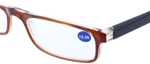 Leichte Komplettbrille HALF-LINE in Braun mit Federscharnier und individueller Sehstärke