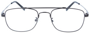 Graue M-Titan-Komplettbrille DIETER in moderner Flieger-Form mit individueller Sehstärke