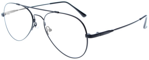 Schwarze M-Titan-Komplettbrille WILMAR in moderner Flieger-Form mit individueller Sehstärke