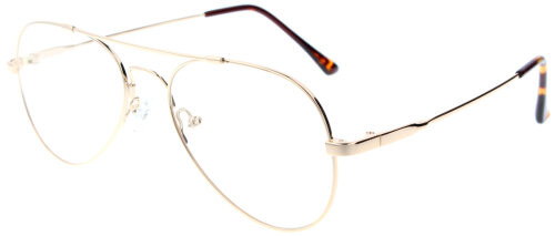 Goldene Metall-Komplettbrille WILMAR in moderner Flieger-Form mit individueller Sehstärke
