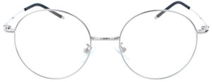 Silberne Titan-Komplettbrille RORY in rundem Panto-Design...