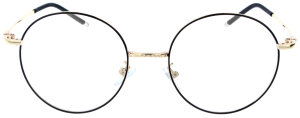 Gold-Schwarze Titan-Komplettbrille RORY in rundem...