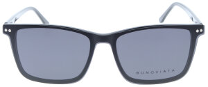 Schwarze Kunststoff-Komplettbrille PEDRO mit magnetischem Sonnenclip, Federscharnier und individueller Stärke