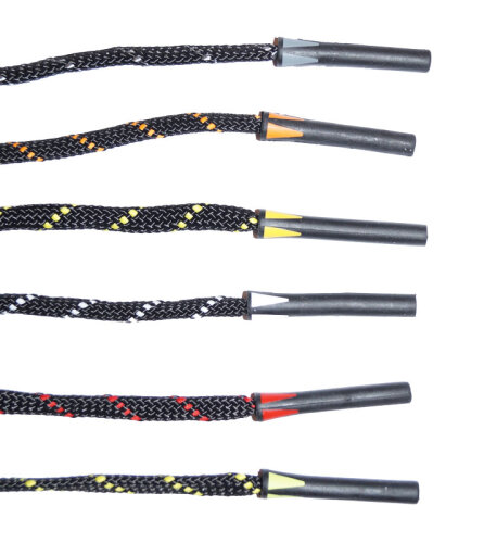 Brillenband JULBO mit farbigem Stopper in Gelb und Tube - Endstück mit 5,5 mm Öffnung