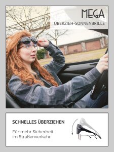 Schwarze Überbrille / Sonnenbrille ACTIVE SOL MEGA mit Polarisation und grauer Tönung