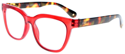 Große Fertiglesebrille ENJA aus rotem Kunststoff mit robustem Federscharnier