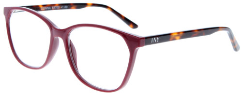 Rote Fertiglesebrille DONNA in stylischer Cateye-Form aus Kunststoff mit Federscharnier