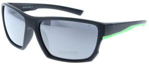 Sportliche Sonnenbrille in Schwarz mit grünen...