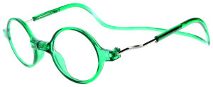 ROUNDMAG in Grün mit Magnet, einstellbaren Bügeln und individueller Stärke