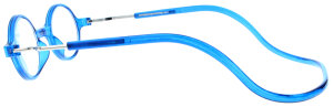 Blaue Lesebrille ROUNDMAG mit einstellbaren Bügeln und Magnetverschluss