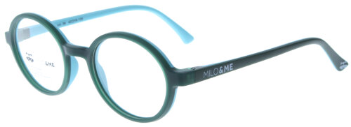 Kinderbrille CHARLY 85080 36 von MILO & ME in Graugrün / Dunkelgrün aus flex. Kunststoff + Zubehör