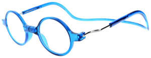 Blaue Lesebrille ROUNDMAG mit einstellbaren Bügeln und Magnetverschluss + 2,00 dpt