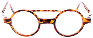 Lesebrille ROUNDMAG in Havanna mit einstellbaren Bügeln und Magnetverschluss
