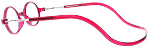 Pinke Lesebrille ROUNDMAG mit einstellbaren Bügeln...