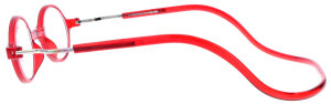 Rote Lesebrille ROUNDMAG mit einstellbaren Bügeln und Magnetverschluss
