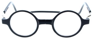Schwarze Lesebrille ROUNDMAG mit einstellbaren Bügeln und Magnetverschluss