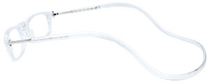 Transparente TWEE MAG Magnet-Fertiglesebrille mit anpassbaren Umhänge-Bügeln