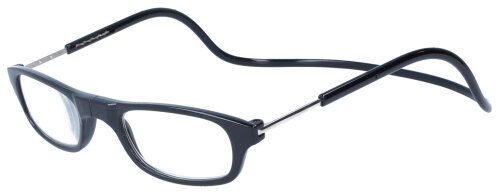 Schwarze TWEE MAG Magnet-Fertiglesebrille mit anpassbaren Umhänge-Bügeln