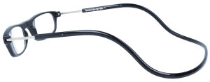 Schwarze TWEE MAG Magnet-Fertiglesebrille mit anpassbaren Umhänge-Bügeln