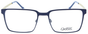 Dunkelblaue Brillenfassung PN1 C5 von Oxibis aus Metall mit farblich abgesetzten Bügeln