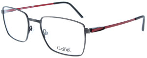 Herren - Brillenfassung von Oxibis PU6 C4 in Carbon / Rot aus Metall