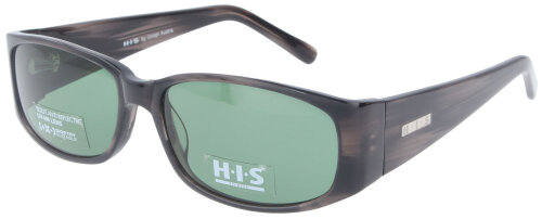 HIS Sonnenbrille 9888 in Braun mit grüner Tönung und breiten Bügeln