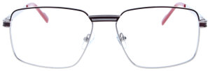 Metall-Komplettbrille HEINER für Herren in Gun-Bordeaux mit Federscharnier und individueller Sehstärke