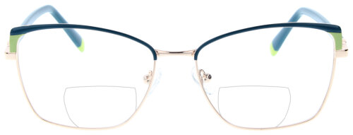 Grüne Damen-Bifokalbrille USCHI in stylischer Cateye-Form mit individueller Sehstärke