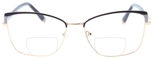 Schwarze Damen-Bifokalbrille USCHI in stylischer Cateye-Form mit individueller Sehstärke