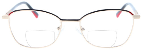 Stilvolle Damen - Bifokalbrille ILSE in Rot mit farbl. Highlights und individueller Sehstärke