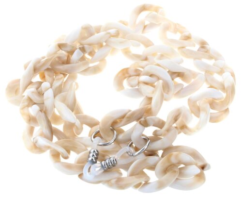 Cell - Brillenkette im marmorieten Design aus Kunststoff in Beige
