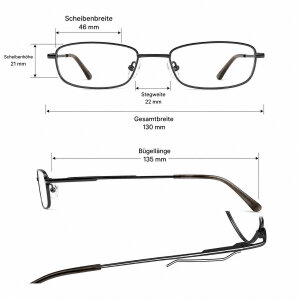 Klassische Lesebrille RSPECXS METAL-CLIP in Schwarz mit Befestigungsclip