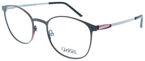 Vollrand - Brillenfassung von Oxibis PU2 C4 in Grau - Rot aus hochwertigem Metall
