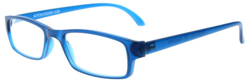 Sportlich schlichte Kunststoff-Halblesebrille /-hilfe ACTION in Blau Matt