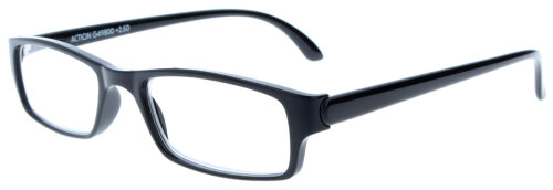 Sportlich schlichte Kunststoff-Halblesebrille /-hilfe ACTION in Schwarz Kristall