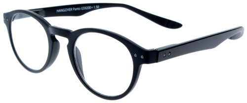 Schwarze Fertiglesebrille mit HANGOVER-Bügeln und Federscharnier - HANGOVER PANTO